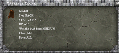 CARAPACE CLOAK item card